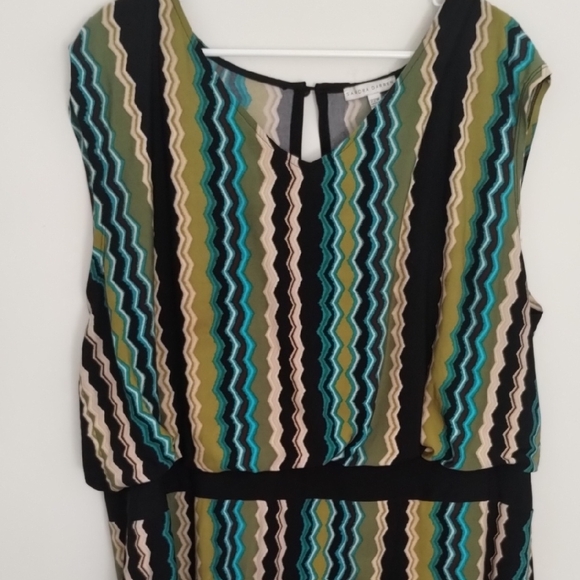 Sandra Darren Multicolor Zigzag Dress - Picture 1 of 5